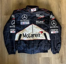 McLaren Vintage Adult Racing Jacket Fully Embroidered Jacket with (free shirt)