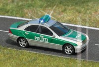 Busch 5630 Polizei Mercedes C-Klasse Mit Blauem Blinklichtbalken 1:87 H0 Neu Ovp