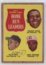 1962 Topps League Leaders Orlando Cepeda Willie Mays Frank Robinson #54 HOF uk2