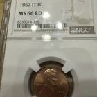 1953 D Lincoln Cent NGC MS 66 RD