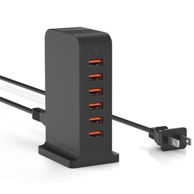 VPSUN USB Charger 6 Port 50W Multi USB Tower Charging Station for Multiple De...