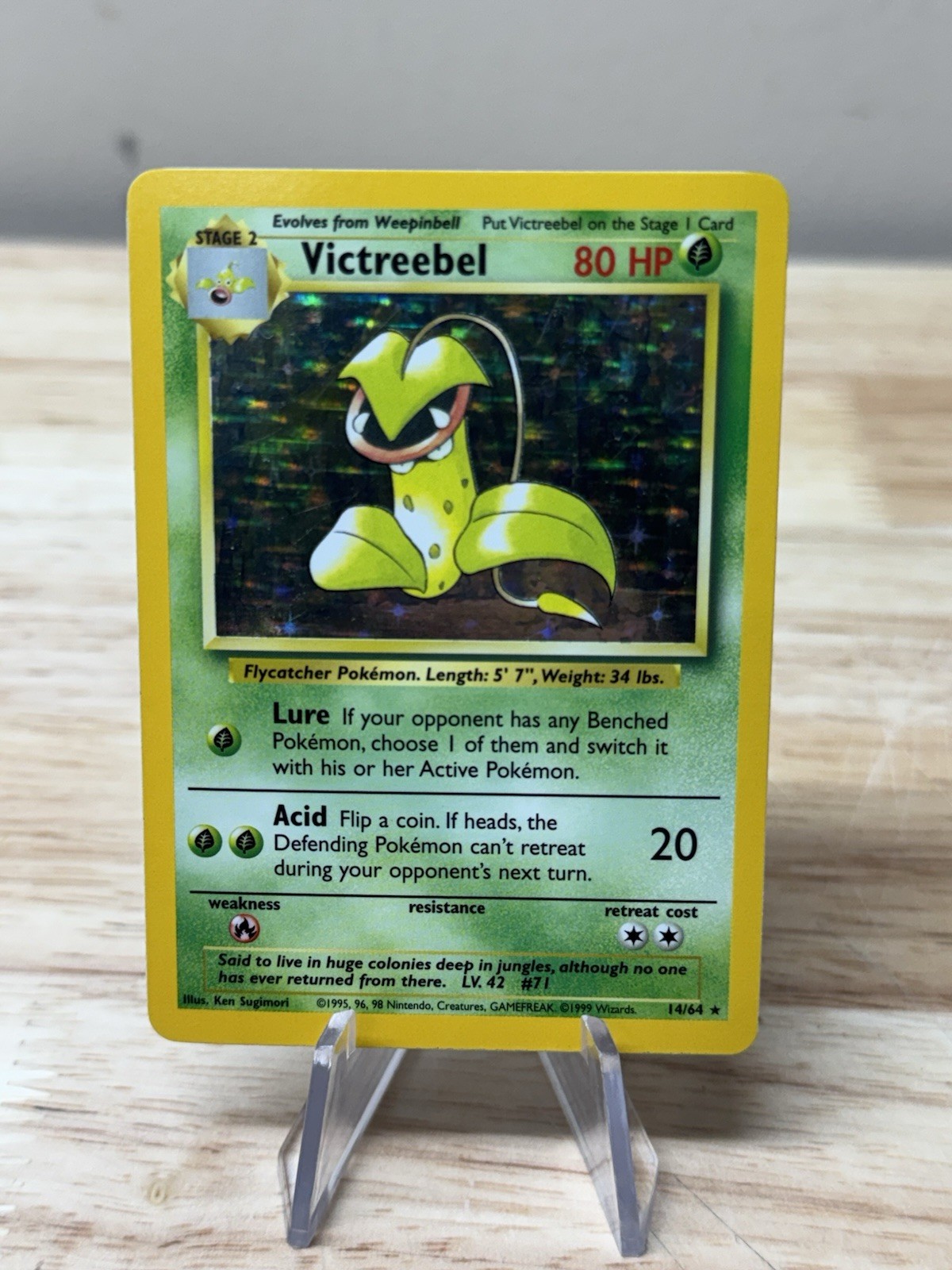 Victreebel 14/64 Jungle Holo Rare NO SYMBOL ERROR Pokémon TCG WOTC - NM
