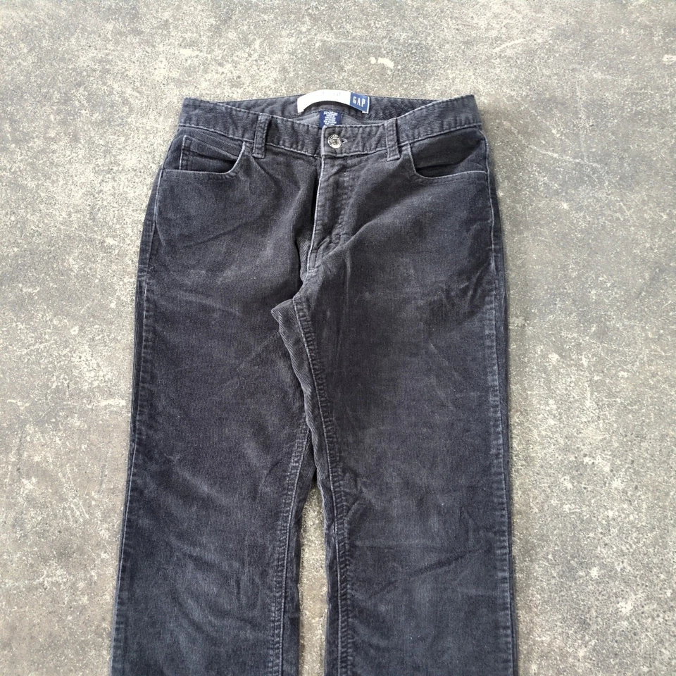 Vintage Gap Corduroy Pants Womens 4 Bootcut Dark Gray Y2K Preppy Retro - Image 2 of 4