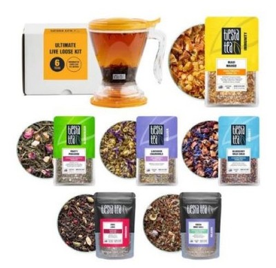 TIESTA TEA ULTIMATE LIVE LOOSE KIT w/ 6 Blends & Brewmaster Infuser BB 12/12/27