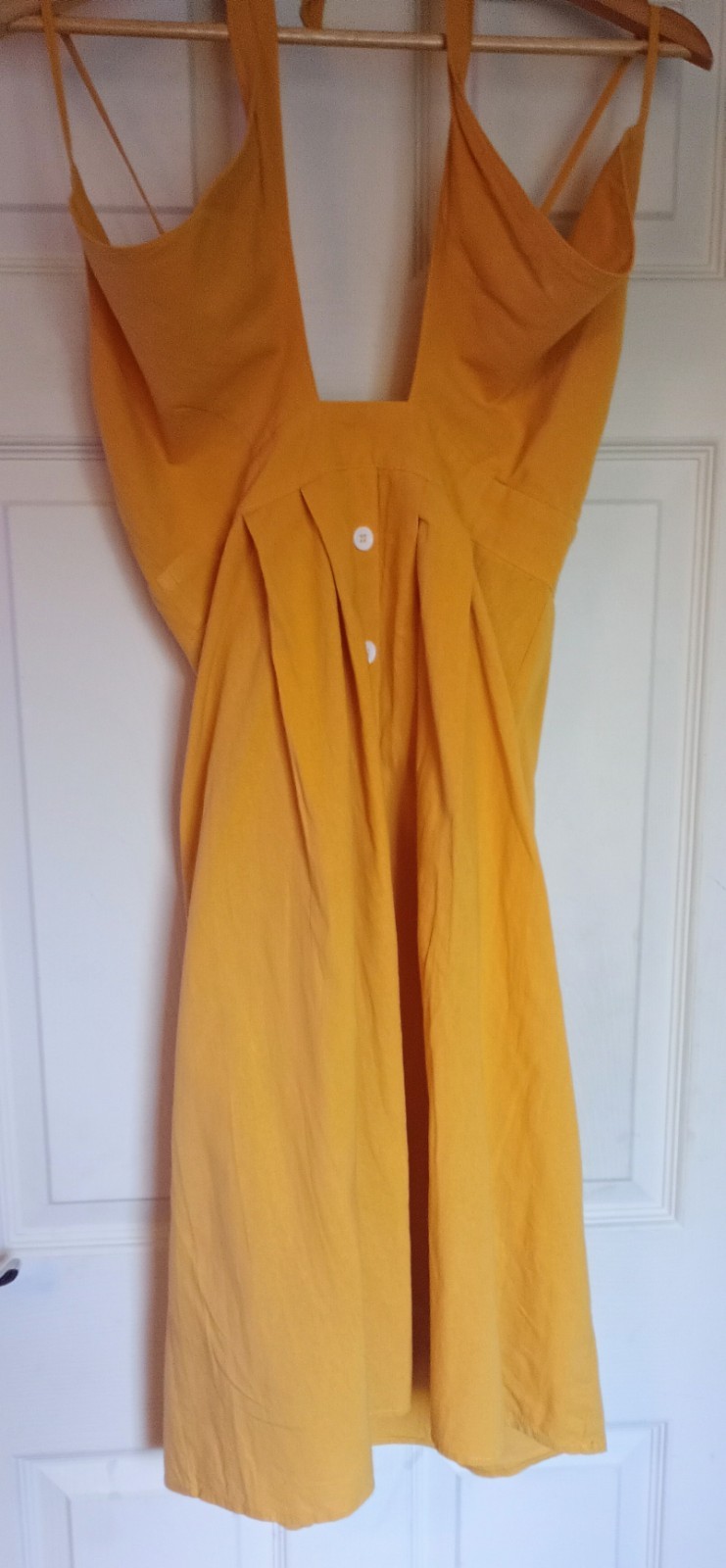 Misguided Light Mustard Halerneck Button Down Dre… - image 1