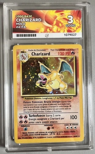 Base Set Charizard Holo 4/102 (1999-2000) - 4th Print ITA - *POP 2* - ( ACE 3 )