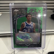 2025-26 Topps Chrome Tyler Smith Signature Style Green Refractor Auto #/99 Bucks
