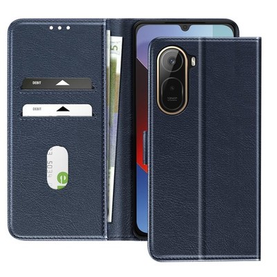 Avizar, Hülle Redmi A7 Pro Serie Chesterfield mit Kartenfach und Ständer, Blau