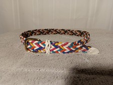 VTG Capezio Argentina Multi Color Braided Leather Belt Small