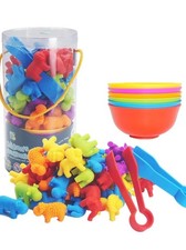 Counting Animal Matching Color Classification Sensory Training Game Sorting Cups