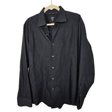 Boss Shirt Mens 43 Neck 17 Black Dress Shirt ...
