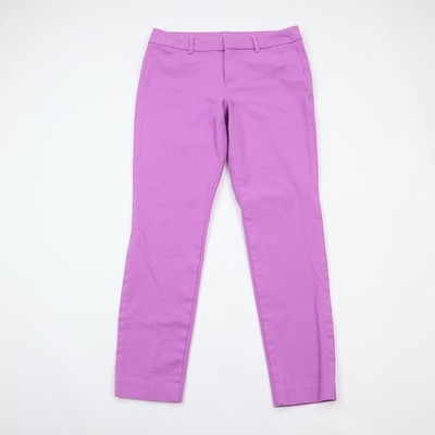 Old Navy Pixie Ankle Pants Womens 4 Purple Flat Front Stretch Cotton