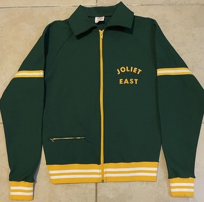 Vtg 60s 70s Joliet East High School Track Jacket S Illinois College PE Grunge