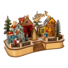 Kurt S. Adler 7.08" Battery Operated Musical LED Motion Village House, Multi