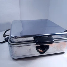 Vintage Sunbeam Model W-2 Waffle Maker Chrome Finish Made In USA 50’s Works READ