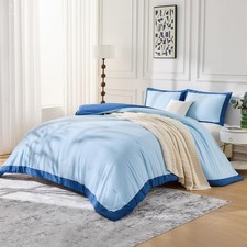 King Size Comforter Set Suitable for All Seasons 90x102 Blue for Bedroom