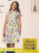 New ALEX Lemonade STAND Blue And Yellow Girl's 100% Cotton Woven Dress