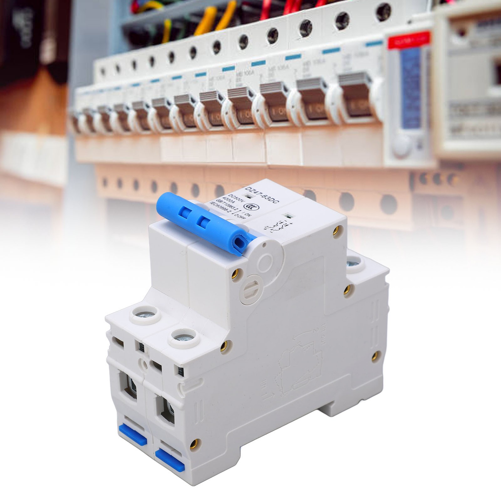 DC Miniature Circuit Breaker Upgraded 2P 500V Air For Solar PV System Panels Gri