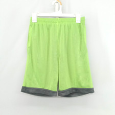 Athletic Works Mesh Shorts Boys Youth Size XL Green Slash Pockets Drawstring