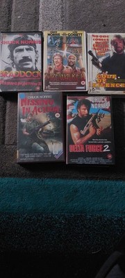 Chuck Norris big box x5 vhs.Firewalker,Code of silence etc..No mould tested
