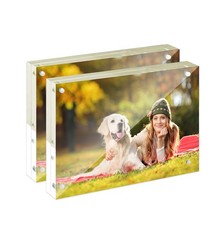 5x7" Acrylic Picture Frame Magnet Double Sided 10 10MM Plexiglass Clear