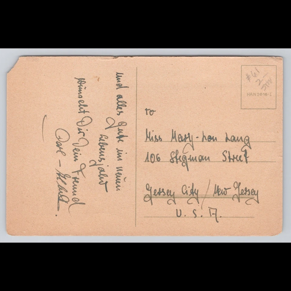 Vintage Postcard Jersey City New Jersey Birthday Greetings Unposted Scenic View - Image 2 of 4