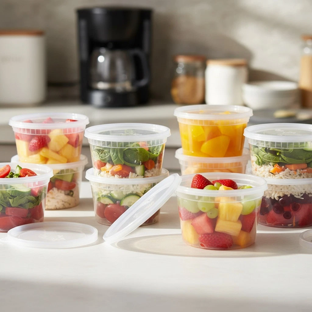 16oz Plastic Deli Containers – Leakproof & Microwave Safe for Meal Prep