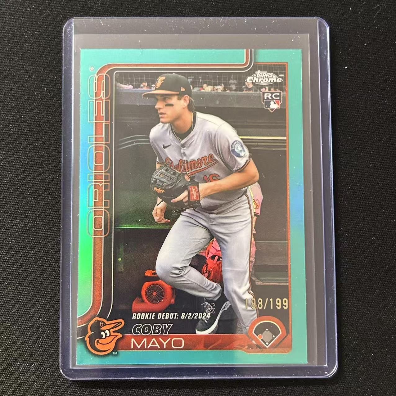☕️2025 TOPPS CHROME UPDATE BASEBALL DEBUT AQUA REFRACTOR /199 RC COBY MAYO