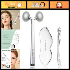 2Pcs Stainless Steel Gua Sha Facial Tools Set for Face  Neck, Lymphatic Drainag