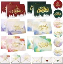 24 Pcs Christmas Greeting Card Assortment with Envelopes Happy Holiday Cards