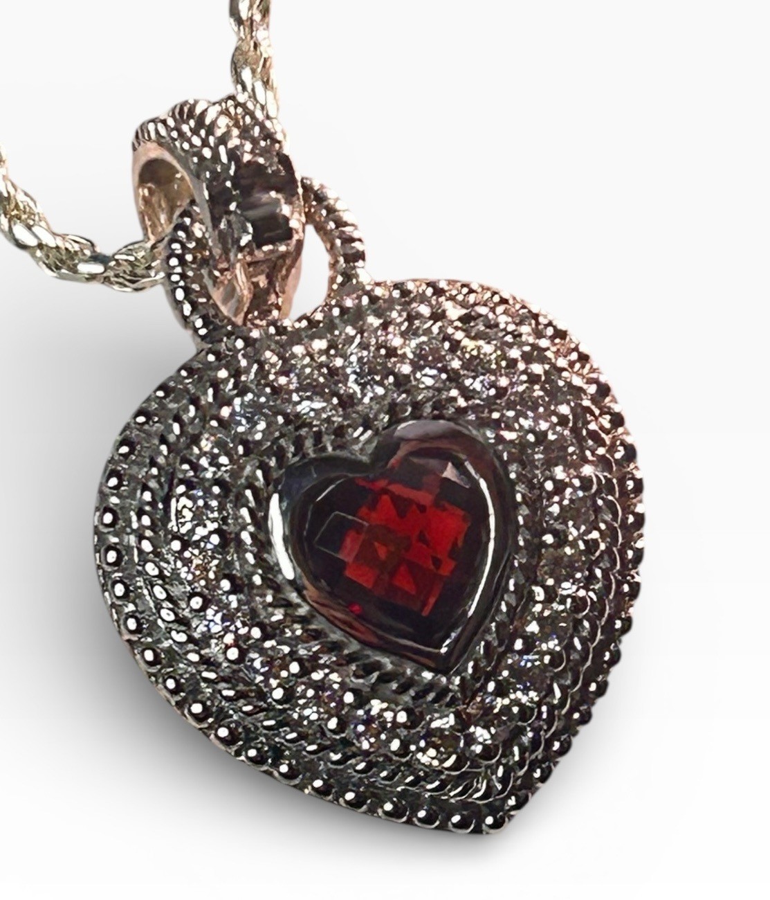 Judith Ripka Sterling Silver Ruby Red Garnet & CZ… - image 6