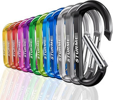 12Pcs Carabiner Clip 3" Small Durable Carabiner Keychain Carabeaner Hooks