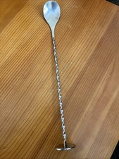 Stainless Steel Cocktail Bar Spoon Threaded, Twisted, Mixing Stir Spoon 28cm