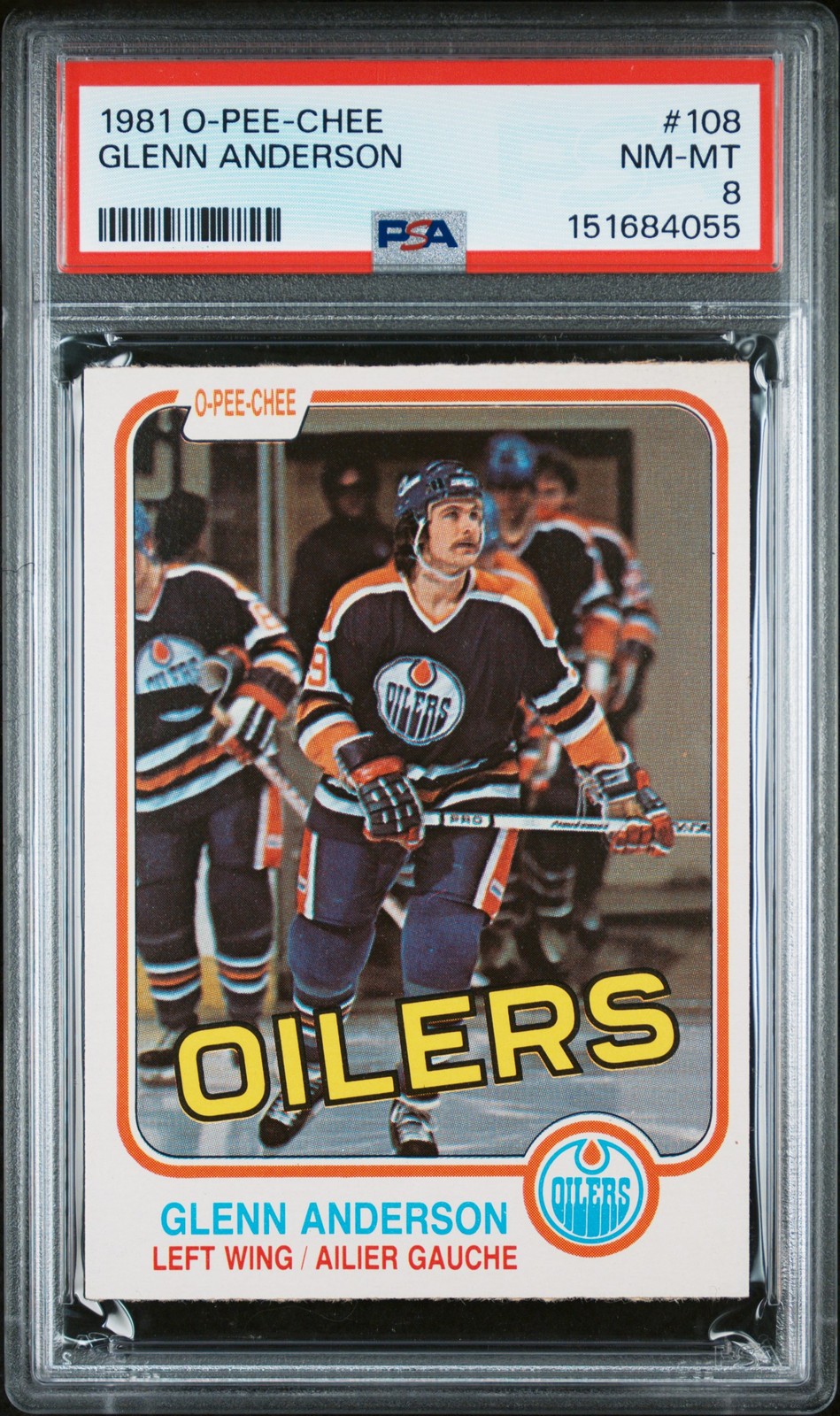 1981 O-PEE-CHEE #108 GLENN ANDERSON PSA 8