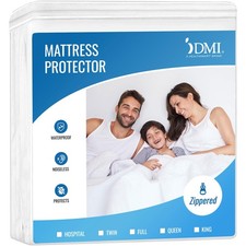DMI Waterproof Mattress Protector and Cover, Soft, Twin, White