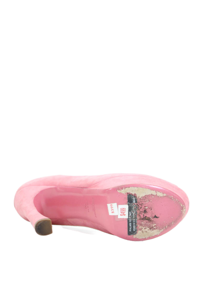 Yves Saint Laurent donna Palais 105 scamosciato tacco a pompa rosa taglia Eur 40