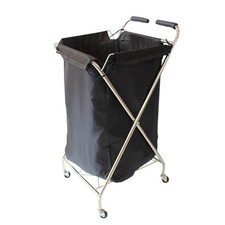 Carrello con Sacco in Tessuto Pieghevole Cestino Salvaspazio per Hotel,