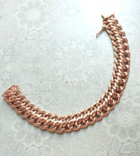 Joli bracelet ancien maille américaine en plaqué or jaune 18 carats