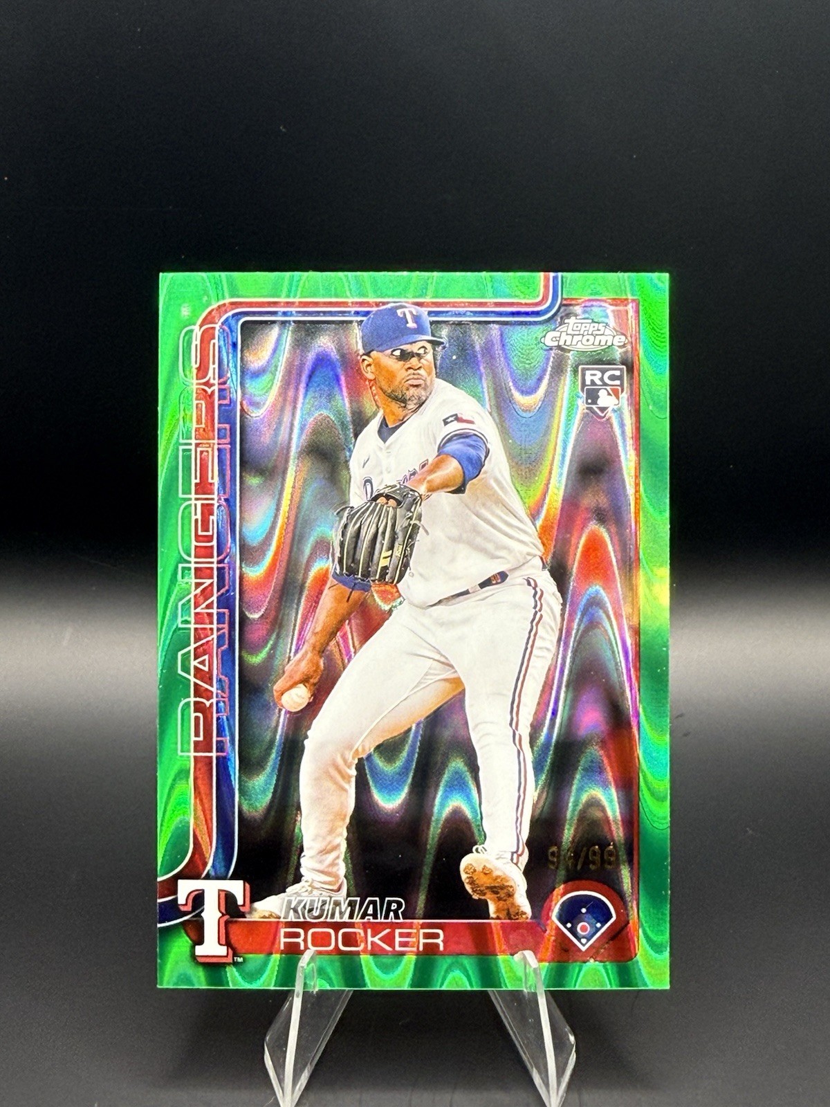 2025 Topps Chrome - Kumar Rocker #73 Green Lava Refractor /99 (RC)