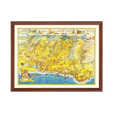 Old Map of Honolulu, HI 1948 - Vintage Honolulu Hawaii Art