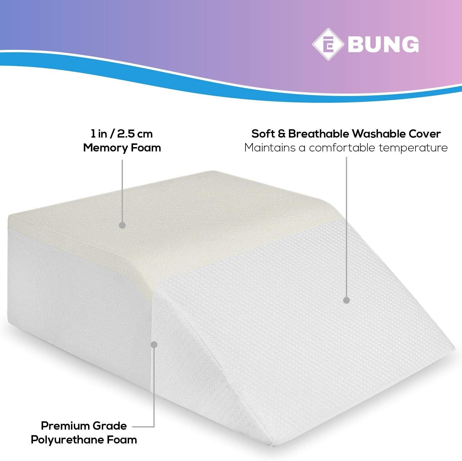Ergonomic Memory Foam Leg Elevation Pillow - 24" Wedge for Relief & Recovery