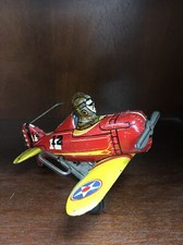 One-Off Marx Tin Windup Number 12 Red and Yellow Plane Toy