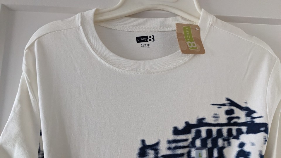 Crazy 8 Boys Long Sleeve White Race Car tshirt L NWT eBay