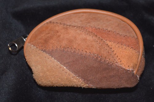 Cartera de monedas de cuero gamuza acolchada de colección nuevo sin etiquetas - Imagen 2 de 6