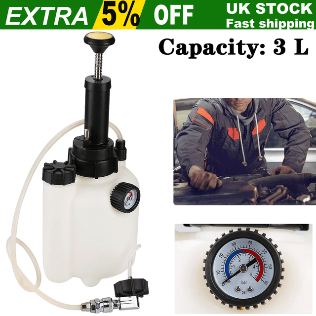 Brake / Clutch Bleeding System Fluid Bleed Tool 3l Bleeder SEALEY 42 Mm