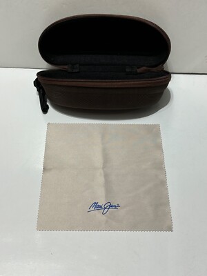 Maui Jim Zip Around Sunglasses Eyeglasses Hard Case with cloth Brown