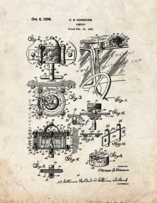 Compass Patent Print Old Look