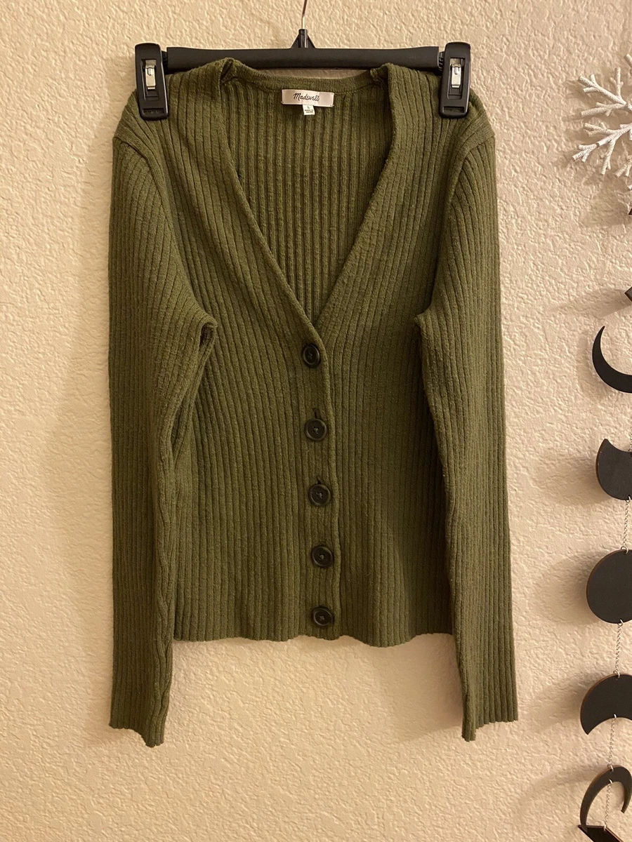 Marled shrunken ribbed cardigan best sale sweater