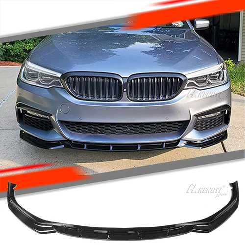Glossy Black Front Bumper Lip For BMW 5 Series G30 M550i 540i M Sport 2017-20 - product listing photo