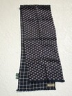 Ralph Lauren Fringe Silk 52x12 rectangle Reversible Scarf Geometric Check Blue — photo 1